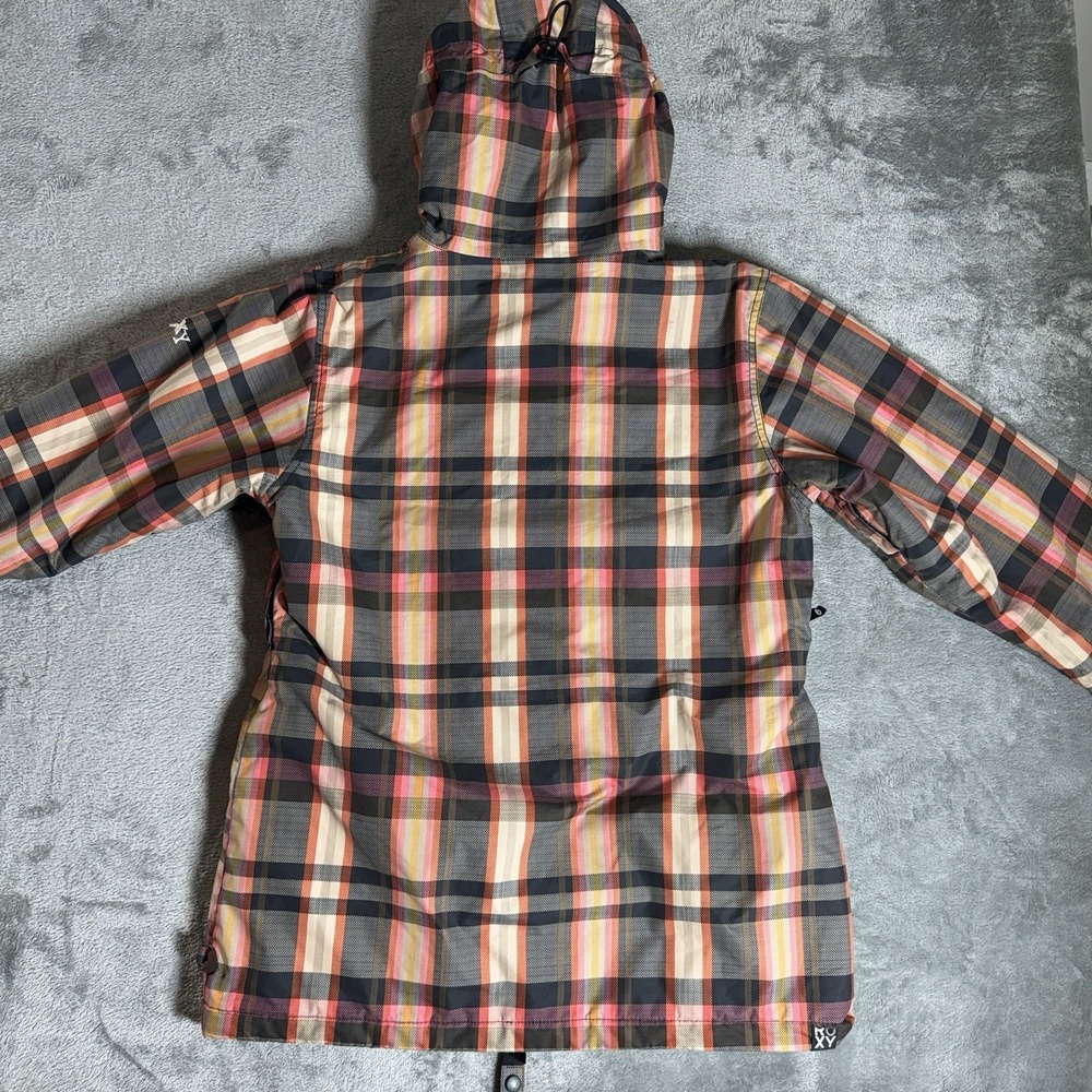 Roxy Women's Coat 5k Size Large Snowboarding White Pink Plaid - Picture 10 of 12
